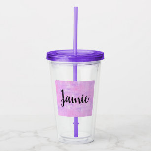 Copo De Acrílico Taça Roxa de Mães de Ponta / Nome Personalizado