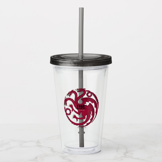Copo De Acrílico Targaryen Sigil - Fire & Blood (Frente)