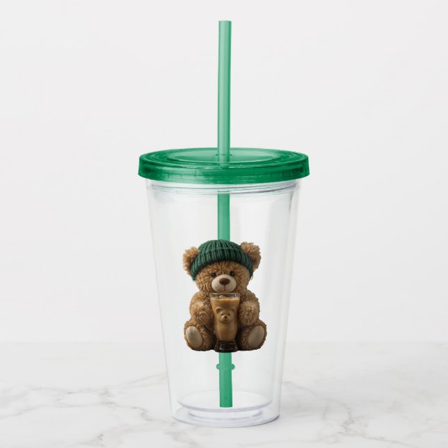 Copo De Acrílico Teddy Bear Cold Brew  (Frente)