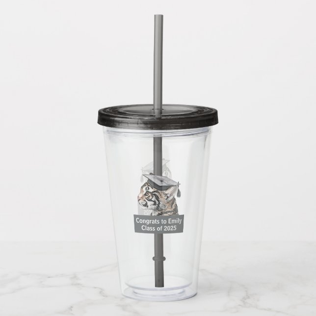 Copo De Acrílico Tema de Graduação - Tumbler Acrílico Personalizado (Frente)