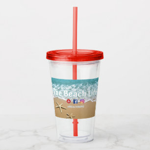 Copo De Acrílico The Beach Life - Tumblers acrílicos