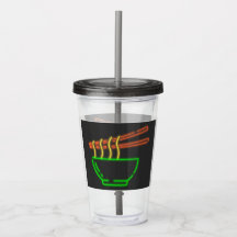 Tigela de macarrão asiático neon 