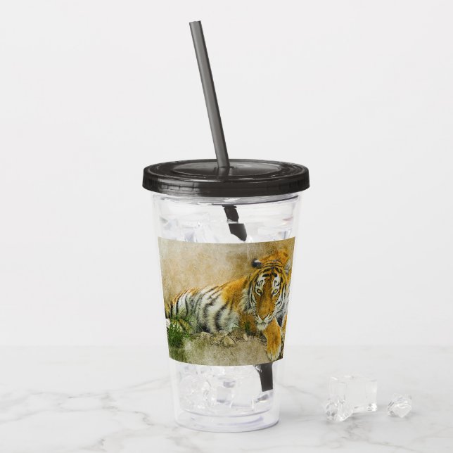 Copo De Acrílico Tigre (Gelo frontal)