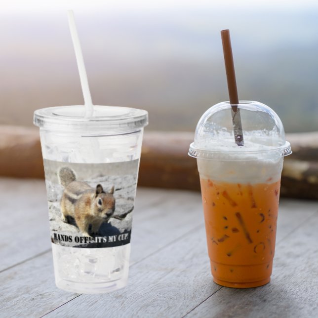 Copo De Acrílico Tire As Mãos! Foto de Wildlife do Esquilo do Groun (In Situ)