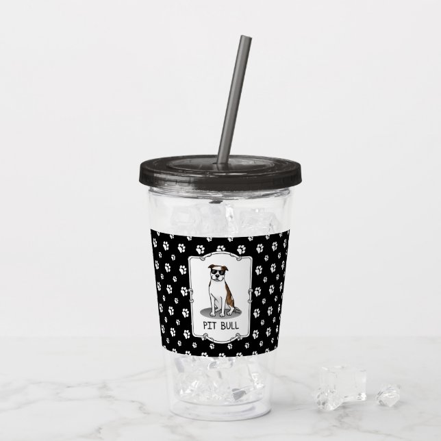 Copo De Acrílico Touro legal e Óculos de sol (lt brindle white 3) (Gelo traseiro)