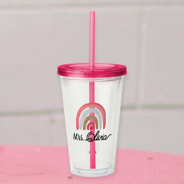 Copo De Acrílico travel mug - travel vase - rainbow - personalized