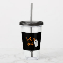 Copo De Acrílico Trick or Treat Fantasma Halloween