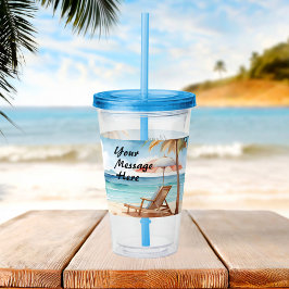 Copo De Acrílico Tropical Beach Party Acryler Tumbler