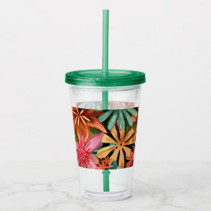 Copo De Acrílico tropical/havaiano/floral/floral
