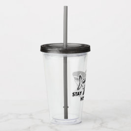 Copo De Acrílico Tubarão Branco Mantenha-Se Hidratado