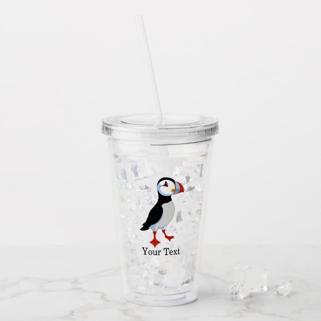 Copo De Acrílico Tumbadores de Design de Puffin Cute (Gelo frontal)