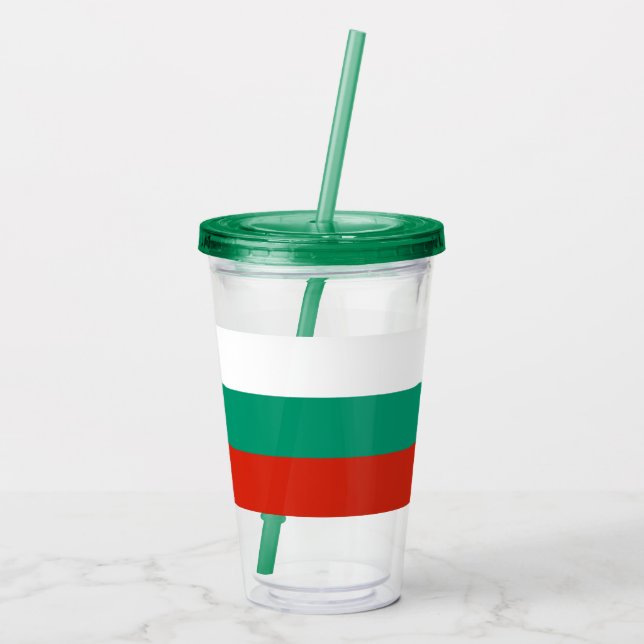 Copo De Acrílico Tumbler Acriílico Patriótico com bandeira da Bulgá (Verso)