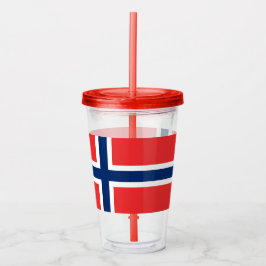 Copo De Acrílico Tumbler Acriílico Patriótico com bandeira da Norue