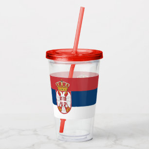 Copo De Acrílico Tumbler Acriílico Patriótico com bandeira da Sérvi