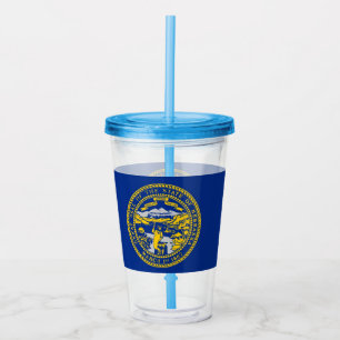 Copo De Acrílico Tumbler acrílico com a bandeira de Nebraska