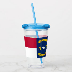 Copo De Acrílico Tumbler acrílico com a bandeira de North Carolina