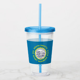 Copo De Acrílico Tumbler acrílico com a bandeira de South Dakota