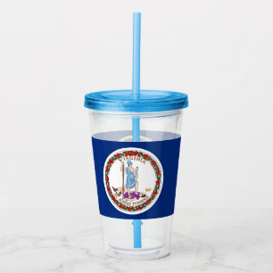 Copo De Acrílico Tumbler acrílico com a bandeira de Virgínia