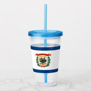 Copo De Acrílico Tumbler acrílico com a bandeira de West Virginia