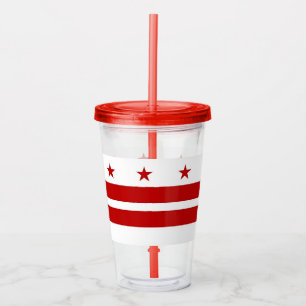 Copo De Acrílico Tumbler acrílico com a bandeira do Washington DC