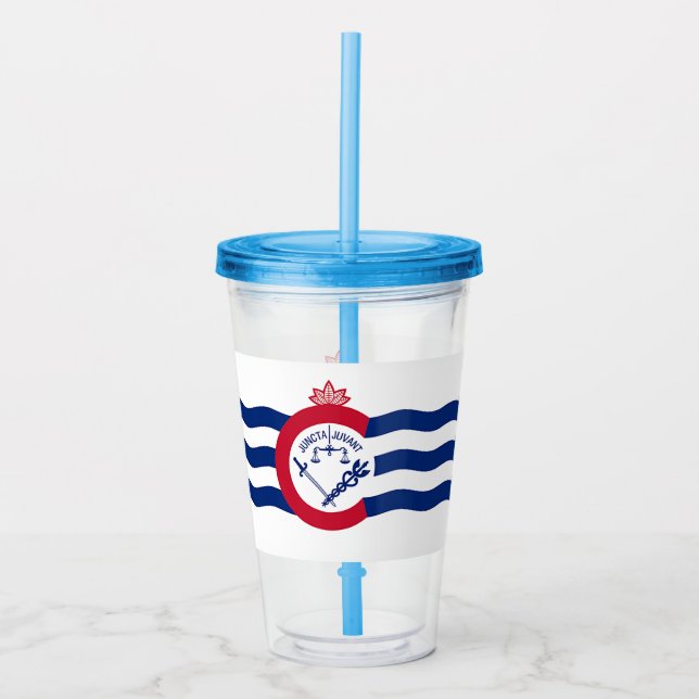 Copo De Acrílico Tumbler acrílico com bandeira de Cincinnati (Frente)