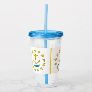 Copo De Acrílico Tumbler acrílico com bandeira de Rhode Island