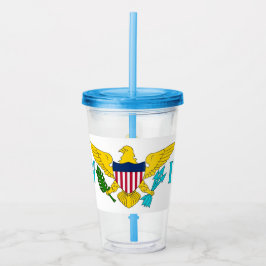 Copo De Acrílico Tumbler acrílico com bandeira de Virgin Island