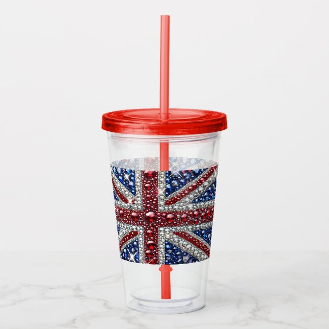 Copo De Acrílico Tumbler acrílico com Design de cores britânicas (Frente)