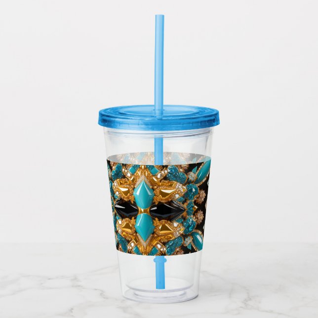 Copo De Acrílico Tumbler acrílico com Design de cores das Bahamas (Frente)