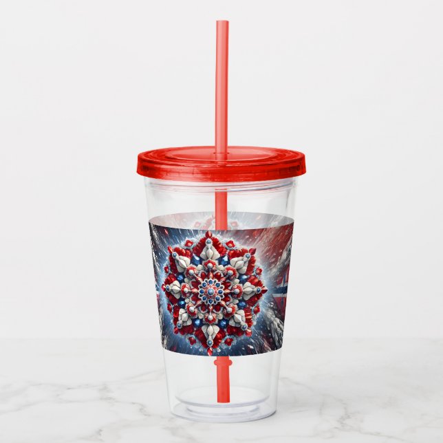 Copo De Acrílico Tumbler acrílico com Design de cores norueguesas (Frente)