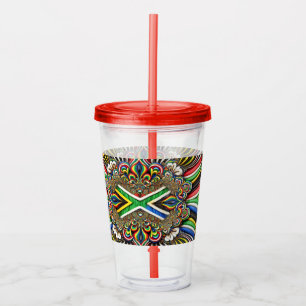 Copo De Acrílico Tumbler acrílico com Design de cores sul-africanas