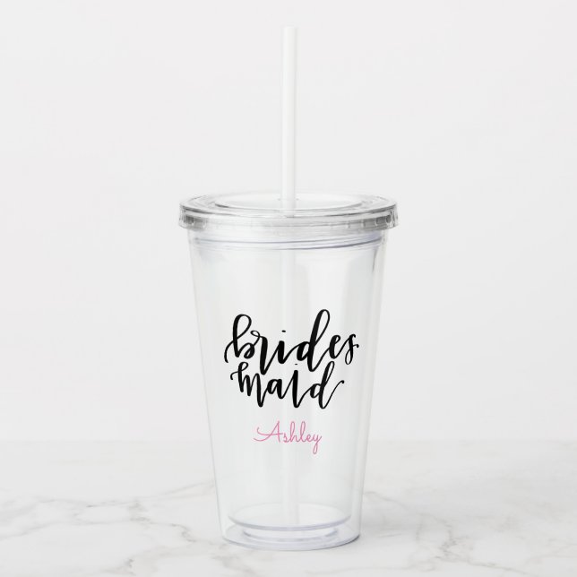 Copo De Acrílico Tumbler Acrílico de Bridesmaid Personalizado (Frente)