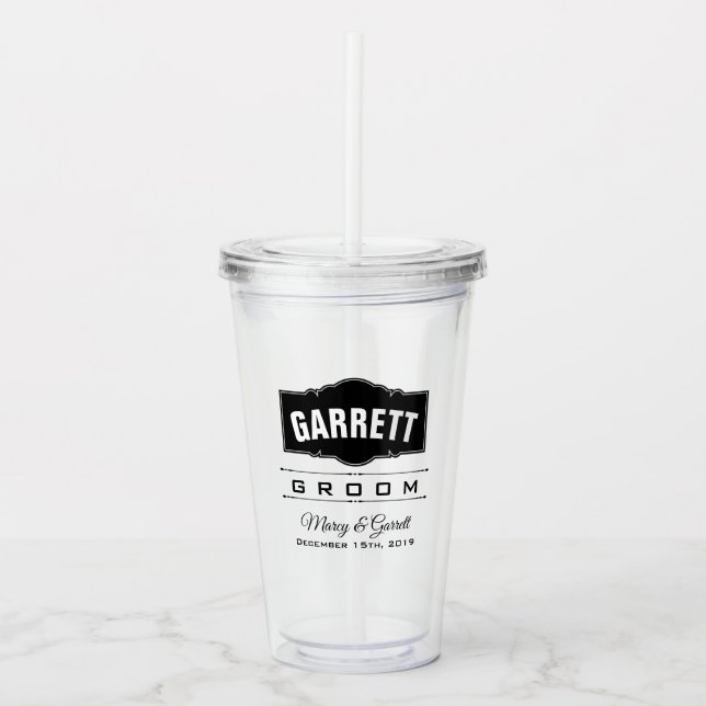 COPO DE ACRÍLICO TUMBLER ACRÍLICO DE CASAMENTO BRUTO PERSONALIZADO (Frente)