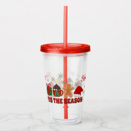 Copo De Acrílico Tumbler Acrílico de Cheer de Natal Personalizável