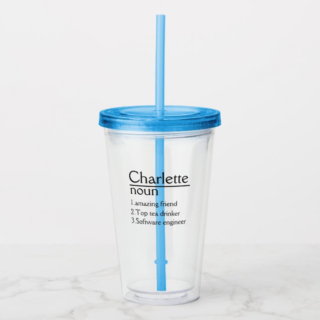 Copo De Acrílico Tumbler acrílico de definição de nome personalizad (Frente)