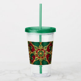 Copo De Acrílico Tumbler Acrílico de Feriado Vermelho Verde
