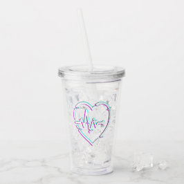 Copo De Acrílico Tumbler Acrílico de Verificação Cardíaca