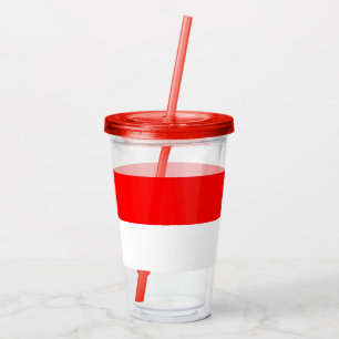 Copo De Acrílico Tumbler Acrílico Patriótico com bandeira da Indoné