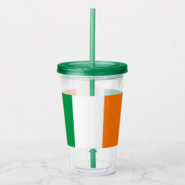 Copo De Acrílico Tumbler Acrílico Patriótico com bandeira da Irland