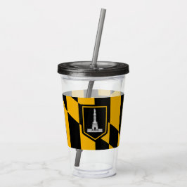 Copo De Acrílico Tumbler Acrílico Patriótico com bandeira de Baltim