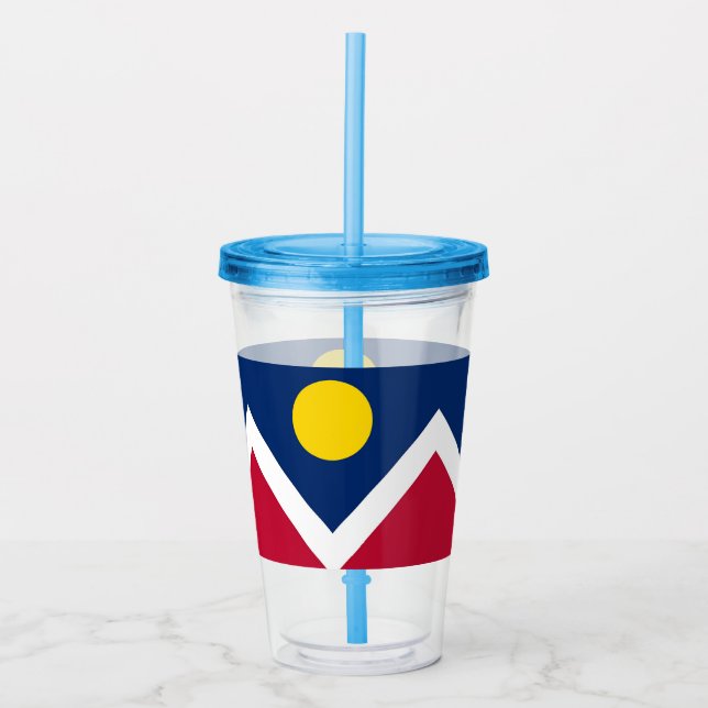 Copo De Acrílico Tumbler Acrílico Patriótico com bandeira de Denver (Frente)