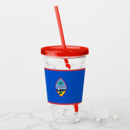 Copo De Acrílico Tumbler Acrílico Patriótico com bandeira de Guam