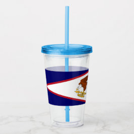 Copo De Acrílico Tumbler Acrílico Patriótico com bandeira Samoa Ame