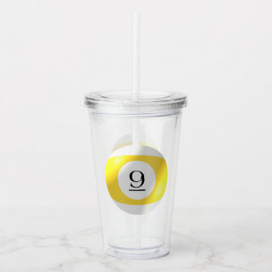 Copo De Acrílico Tumbler - Bilhar - 9 Bola