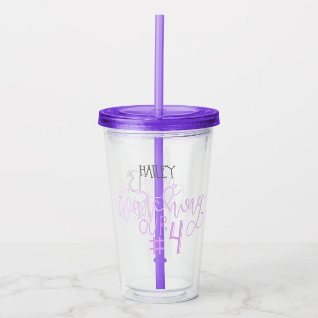 Copo De Acrílico Tumbler da dama de honra de Hailey (Frente)