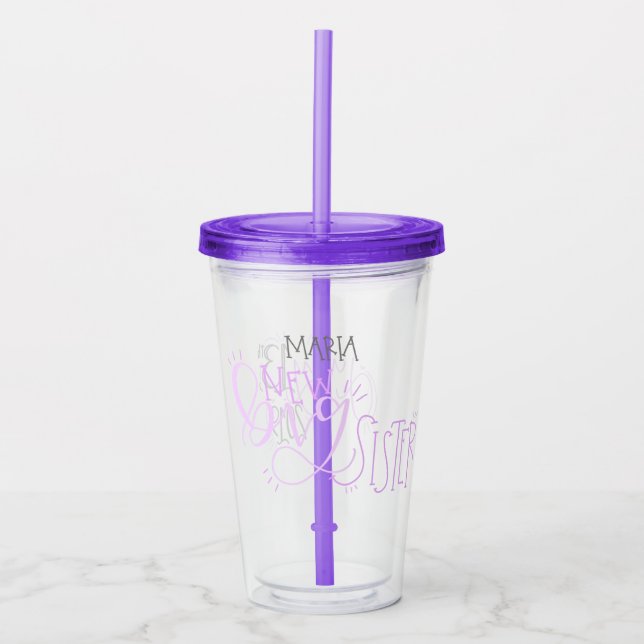 Copo De Acrílico Tumbler da dama de honra de Maria (Frente)