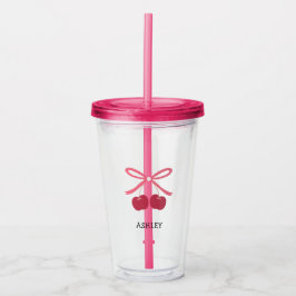 Copo De Acrílico Tumbler de Acrílico | Arco Cereja Doce Fofo