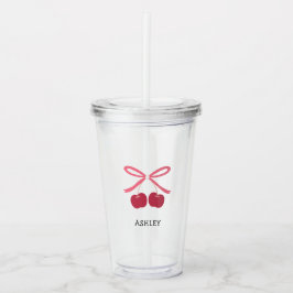 Copo De Acrílico Tumbler de Acrílico | Arco de Cereja Doce Fofo