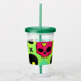 Copo De Acrílico Tumbler de Acrílico com Estampa de Caveira