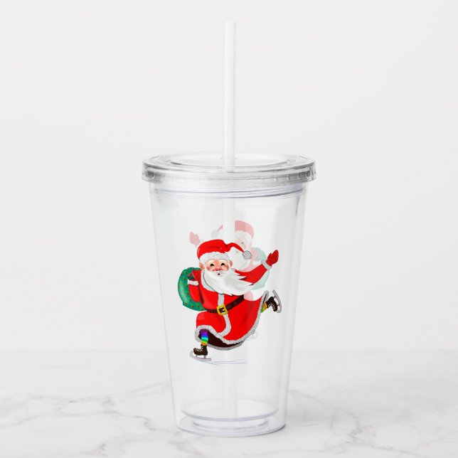 Copo De Acrílico Tumbler de Acrílico com Papai Noel (Frente)